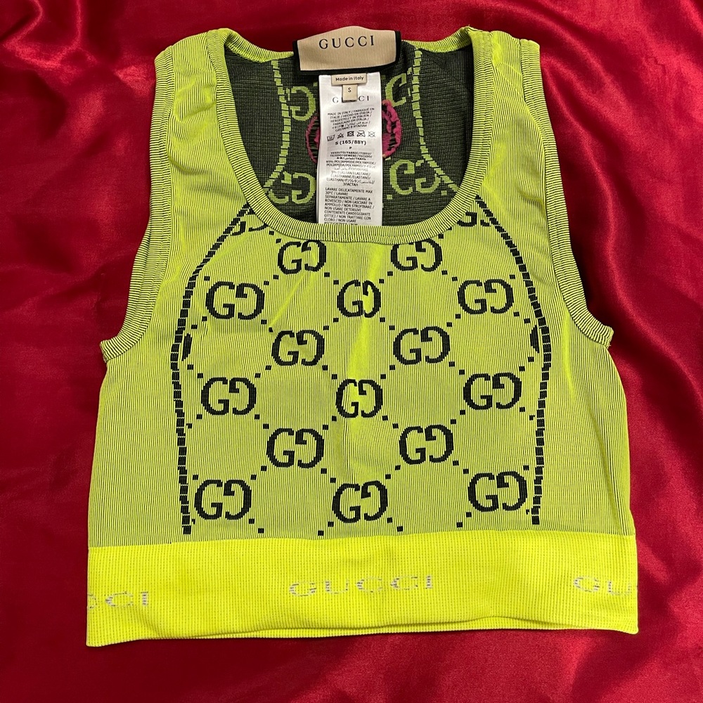 Gucci GG Logo Jacquard Crop Top